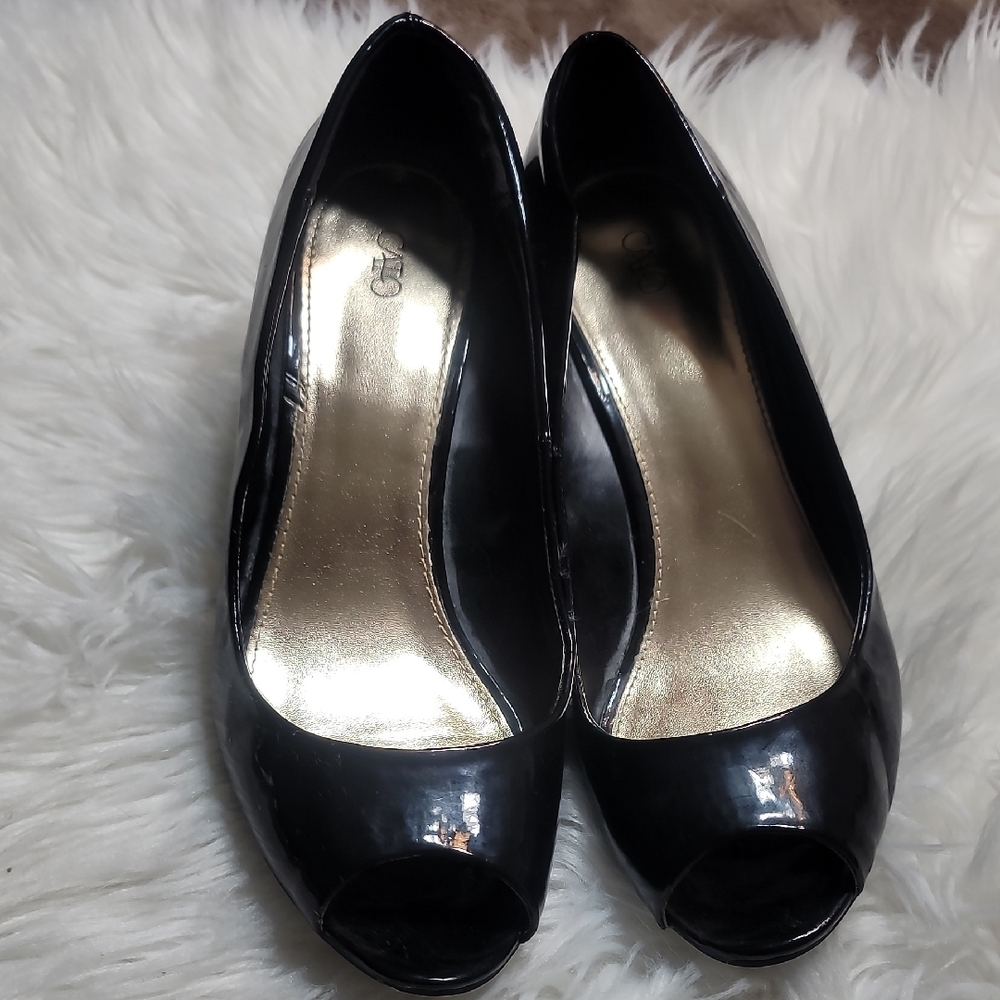 Elegant Black Peep-Toe Heels